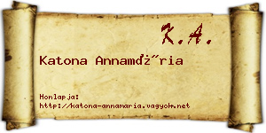 Katona Annamária névjegykártya
